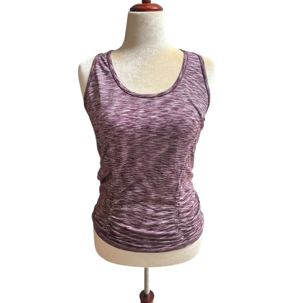 Athleta Momentum Tank Space Dye Purple Racerback Workout Athletic Tank T…